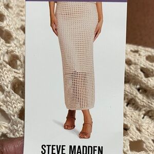Steve Madden Beige Crochet Maxi Skirt